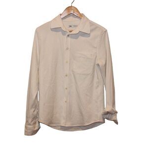 Zara White Long Sleeve Collared Button Down Shirt Women's Size Small